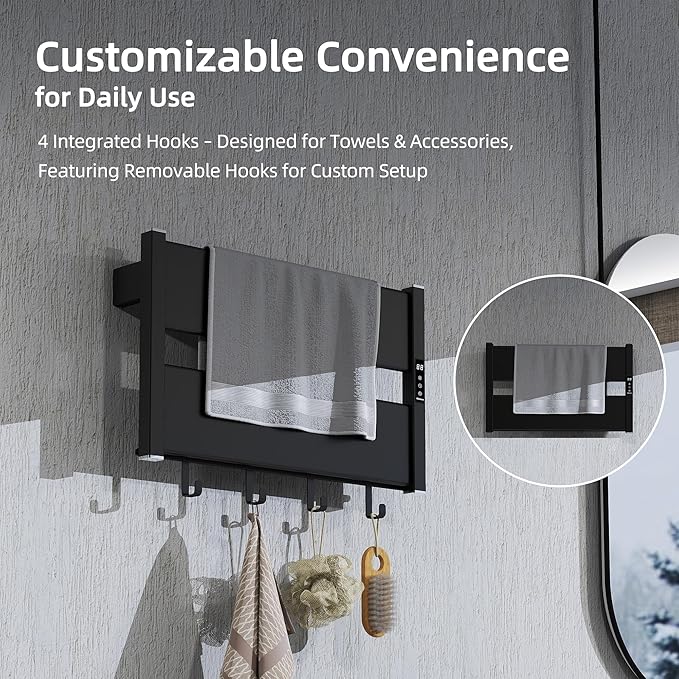K&KALONZO Towel Warmer for Bathroom, Wall-Mounted Heated Towel Rack - Image 5