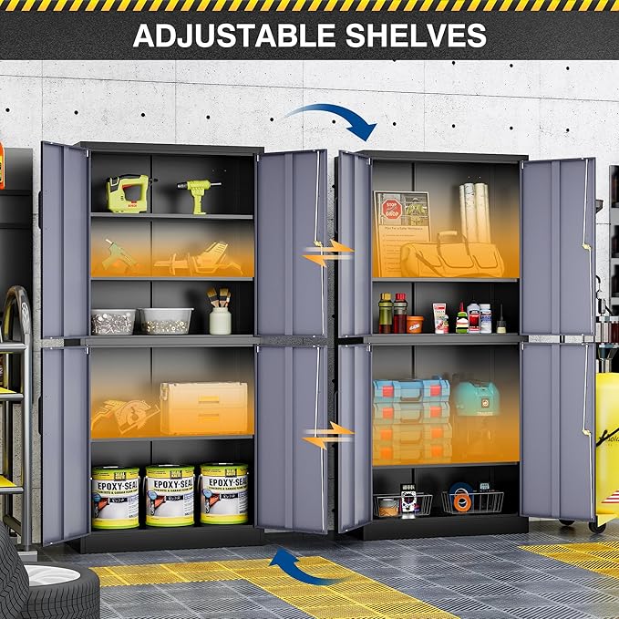 71” Metal Storage Cabinet-Lockable File Garage Tool Cabinets - Image 9
