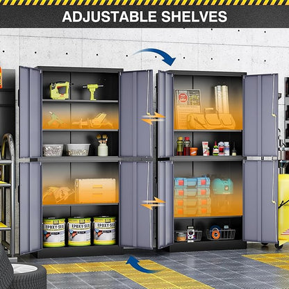 71” Metal Storage Cabinet-Lockable File Garage Tool Cabinets - Image 9
