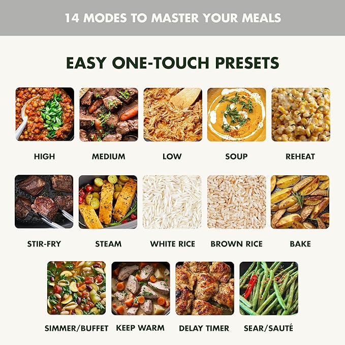 GreenPan Elite 14-in-1 Nonstick 6QT Electric Slow Cooker, PFAS-Free Ceramic - Image 5