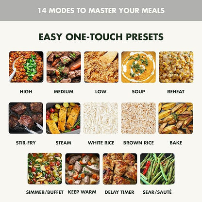 GreenPan Elite 14-in-1 Nonstick 6QT Electric Slow Cooker, PFAS-Free Ceramic - Image 5