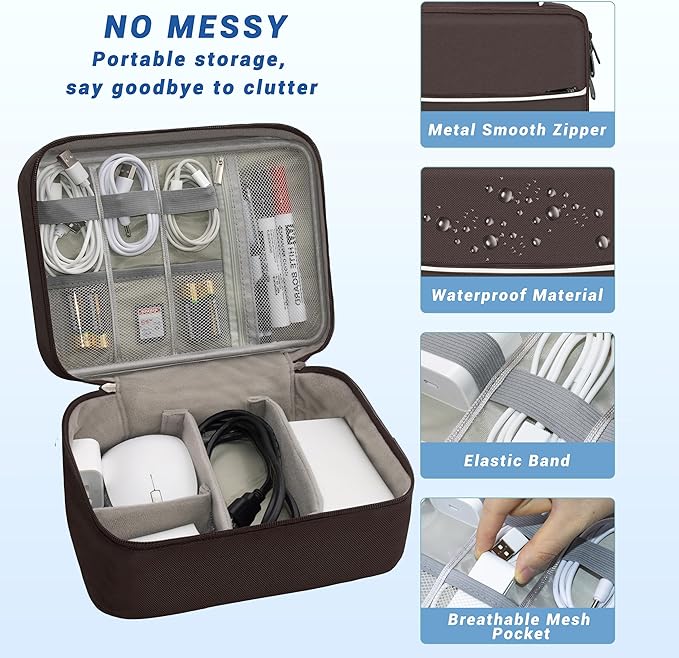 Electronics Organizer, Travel Cord Organizer Pouch, Portable Cable Organizer - Image 3