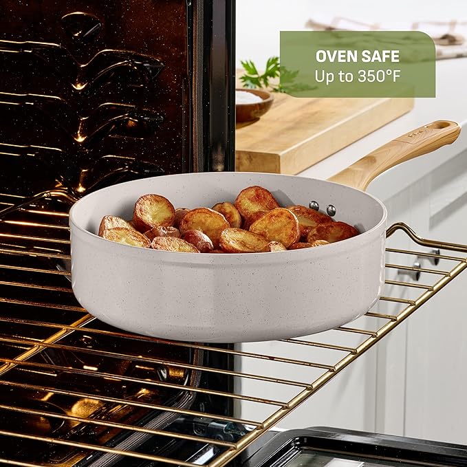 T-Fal Revive Ceramic Nonstick Cookware Set, Oven Safe Up to 350ºF, Includes - Image 8