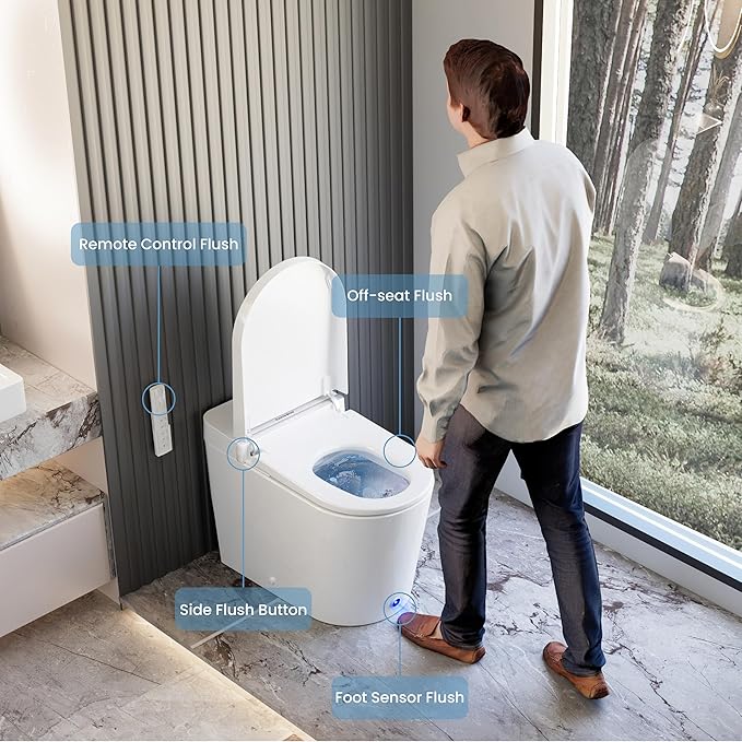 Casta Diva Smart Toilet with Bidet Built in, Bidet Toilet with Wider Heated Seat - Image 6
