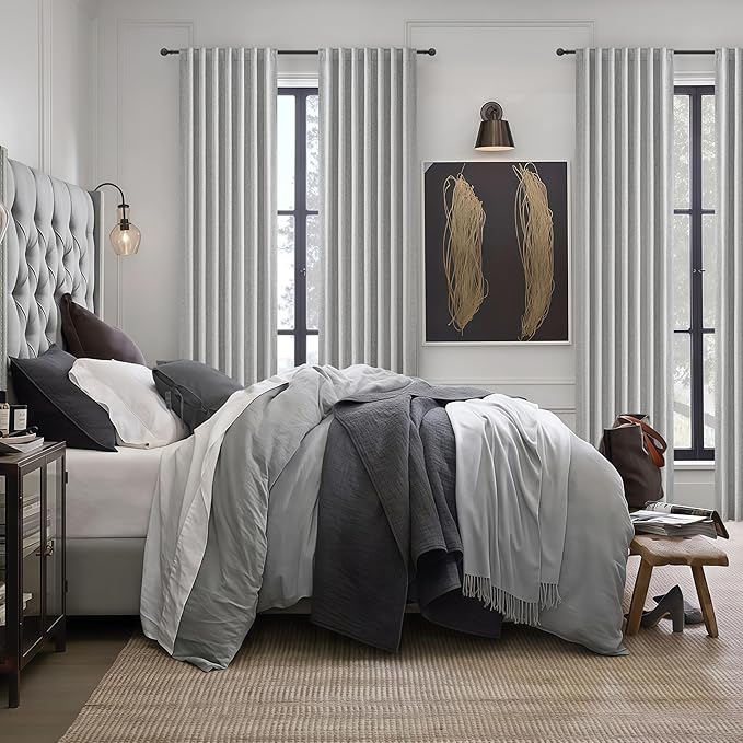 Gray 108 Inch Extra Long Blackout Curtains - Image 6
