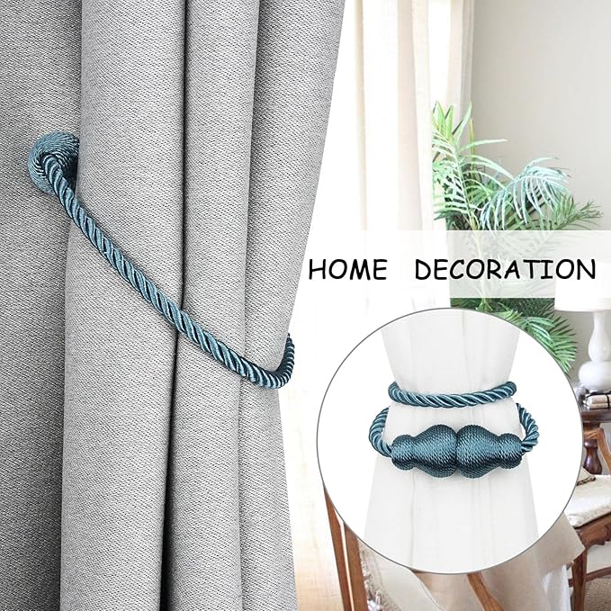 Nieffeiy Magnetic Curtain Tiebacks Outdoor Curtain Tie Backs Rope Decorative - Image 5
