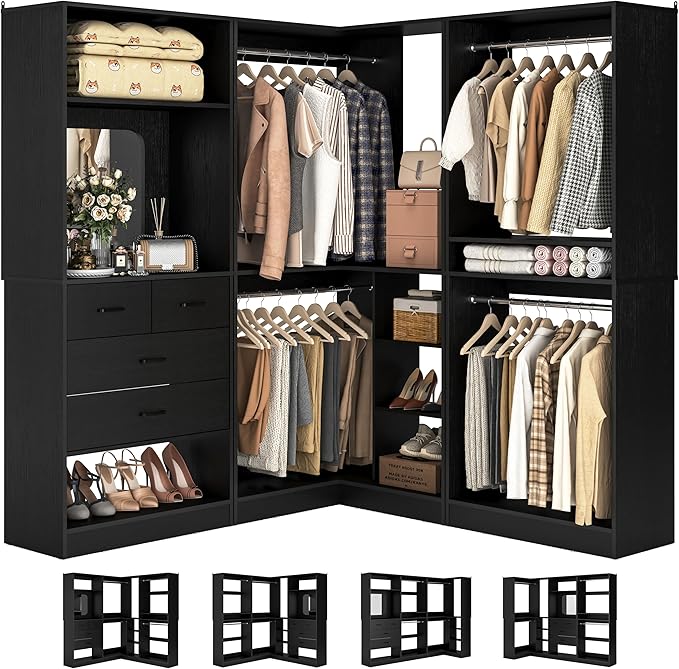 Unikito 86” Closet System, Corner Closets Organizer by Unikito