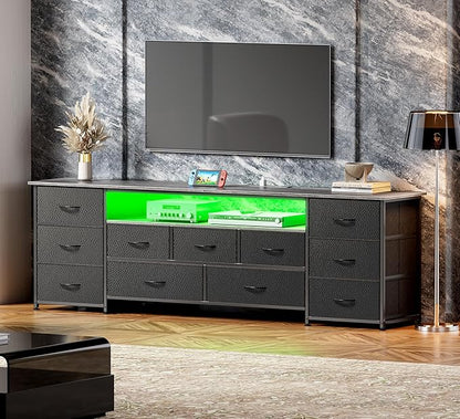 Huuger 70 Inch TV Stand for 75, 80 Inch TV, 11 Drawer Long Dresser - Image 2