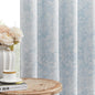 Beauoop Blue Floral Jacquard Blackout Curtains 72 Inches Long 2 Panels by Beauoop