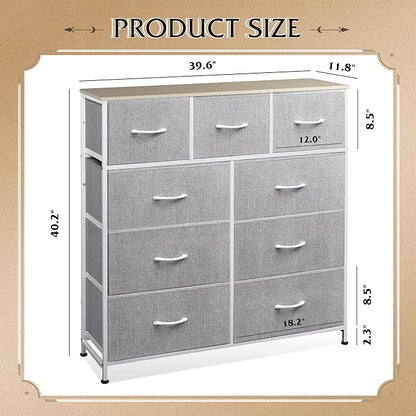 WLIVE 9-Drawer Dresser, Fabric Storage Tower - Image 3