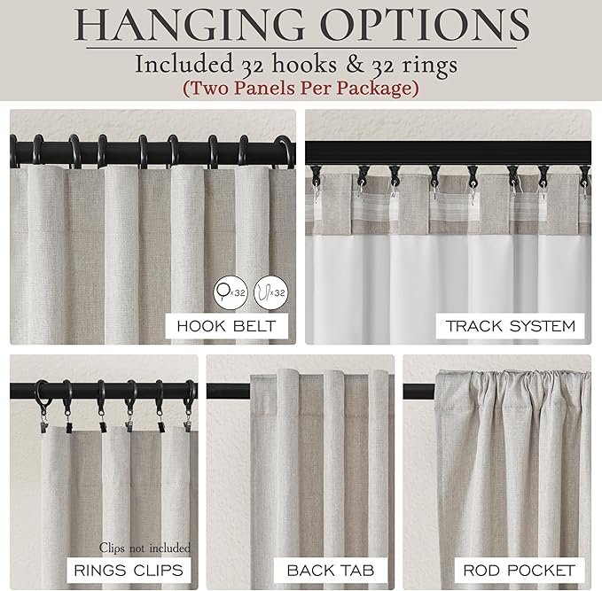 Light Brown Linen Floor to Ceiling Curtains - Image 5
