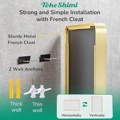 TokeShimi 30 x 30 Gold Bathroom Mirror, Rectangle Bathroom Wall Mirror - Image 6
