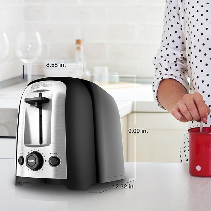 BLACK+DECKER 2-Slice Toaster, Extra Wide Slots, 7 Shade Settings, 850 Watts - Image 9