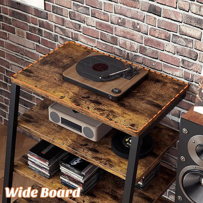 Besiost AV Media Stand with Outlets, Media Console with LED Lights, Stereo - Image 4