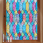 Kromapolis Window Privacy Film Stained Glass Lattice Sticker 17.5″ x 78.7″ | Rainbow Static Window Cling, Removable No Glue, UV Heat Blocking Color Decal for Bathroom Living Room Office