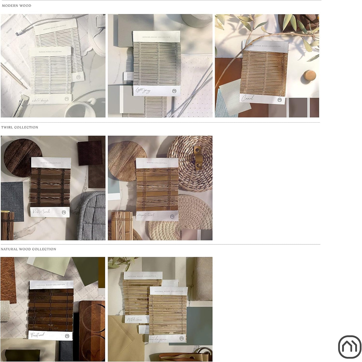 MOOD Custom Bamboo Shades | Rustic | Cordless Bamboo Roman Shades for Windows and Doors (Natural Woven) | Rustic Walnut (Great Privacy) | 52" W X 72" H