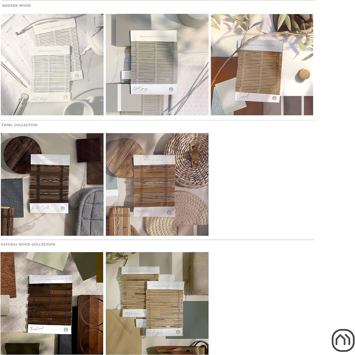 MOOD Custom Bamboo Shades | Rustic | Cordless Bamboo Roman Shades for Windows and Doors (Natural Woven) | Rustic Walnut (Great Privacy) | 53" W X 60" H