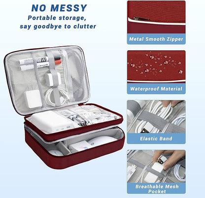 Electronics Organizer, Travel Cord Organizer Pouch, Portable Cable Organizer - Image 2