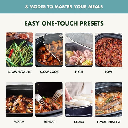 GreenPan Elite 8-in-1 Programmable 6QT Electric Slow Cooker, Dishwasher Safe - Image 3