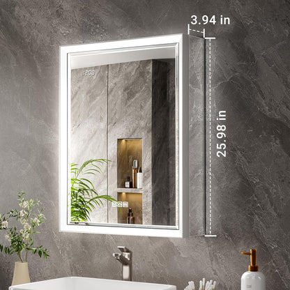 Side Mirrored Kits, 4'' W x 26'' H Decorative Side Mirrors Set of 2 for 26-Inch-Height Beveled Lighted Mirror Cabinet Surface-Mounting-Use Only (for Model-Anglora)