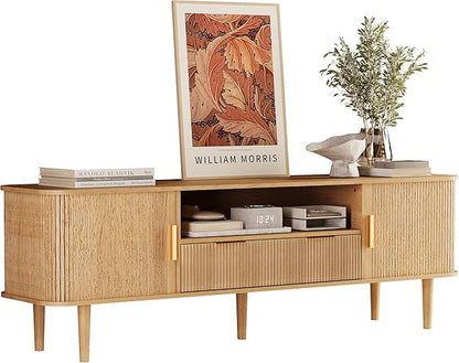DAMCROP 62.4 Inch Fluted TV Stand, Modern Media Console Table - Image 9