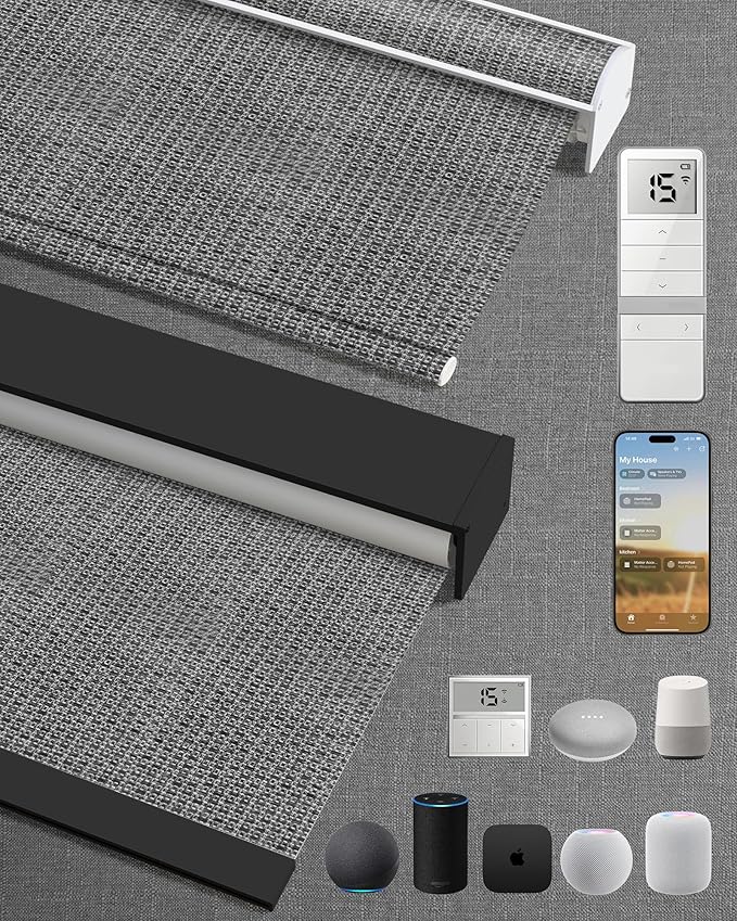 Kincmo Motorized Blinds with Remote, 100% Blackout Motorized Roller Shades Work by KincmoBlinds
