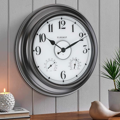 CLXEAST 24 Inch LED Self-Illuminated Outdoor Metal Clocks Waterproof, Large - Image 7