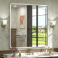 36x36 Square Silver Bathroom Mirror, Rounded Rectangle Bathroom Vanity Mirror by GOLOMO