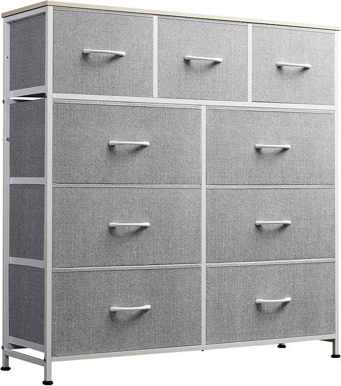 WLIVE 9-Drawer Dresser, Fabric Storage Tower by WLIVE