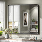 40x36 Inch Black Metal Framed Bathroom Mirror by GOLOMO