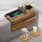 couch cup holder tray with 2 cork coasters, main product view