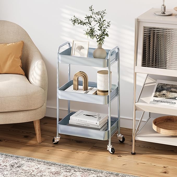 TOOLF 3-Tier Metal Rolling Cart - Image 6