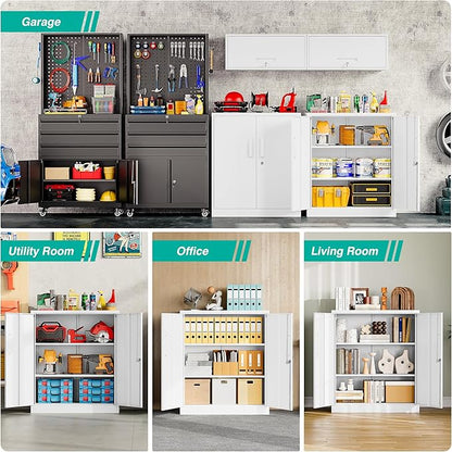 SISESOL White Metal Storage Cabinet - Image 4