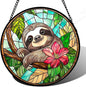 AMDERVEN Stained Glass Window Hanging, Cute Sloth Sun Catcher by amderven
