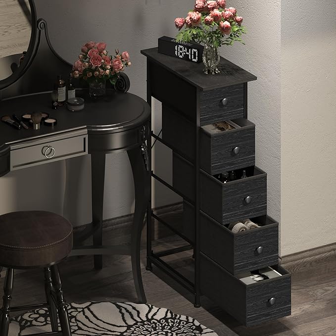 GiftGo Narrow Dresser Vertical Slim Dresser Chest of Drawers Skinny Storage - Image 3