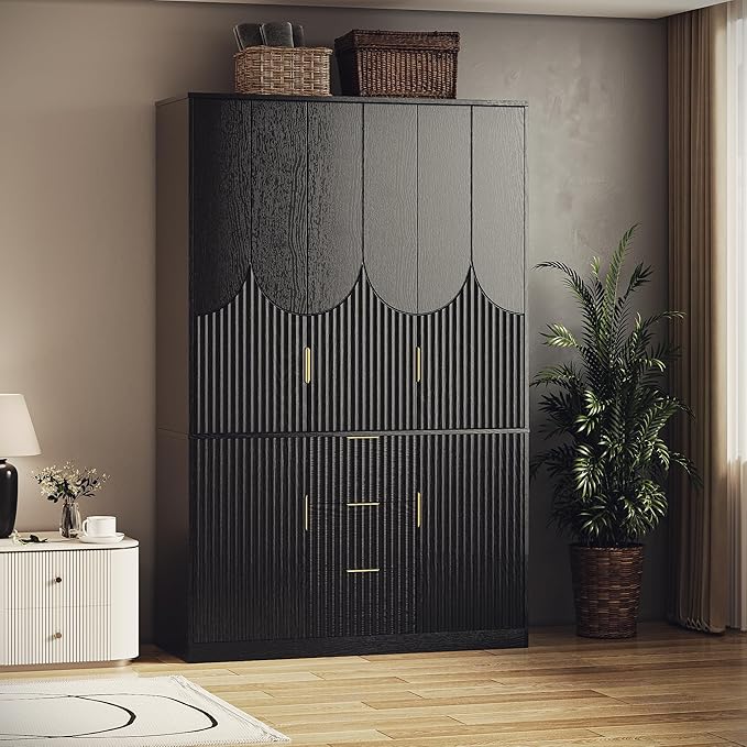 71" Wardrobe Armoire Wooden Closet - Image 7