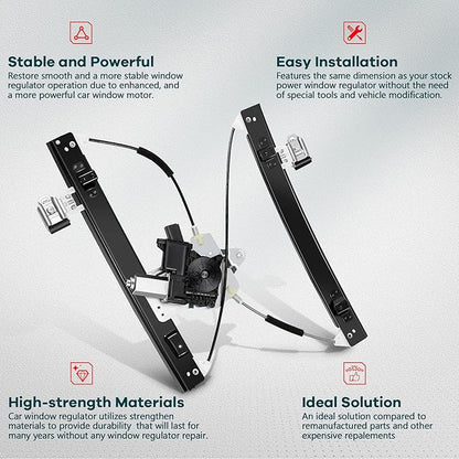 FINDAUTO Front Driver Left Side Power Window Regulator - Image 2