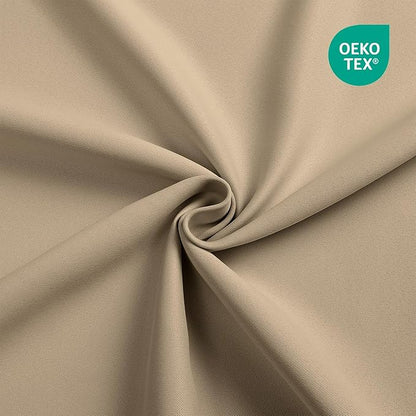 CUCRAF Light Beige Blackout Curtains 72 inch Length, Thermal Insulated Room - Image 5