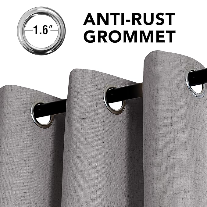 H.VERSAILTEX Linen Curtains 100% Blackout Curtains - Image 3