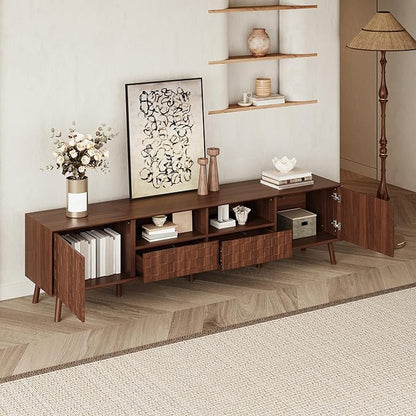 Virubi Mid-Century Modern TV Stand, Entertainment Center - Image 2