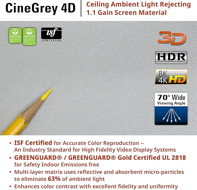 Elite Screens Kestrel Tab-Tension Pro CineGrey 4D, 16:9 Aspect Ratio, ISF - Image 8