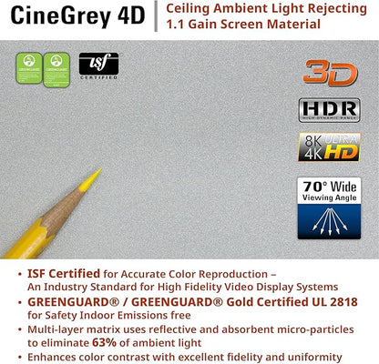 Elite Screens Kestrel Tab-Tension Pro CineGrey 4D, 16:9 Aspect Ratio, ISF - Image 8