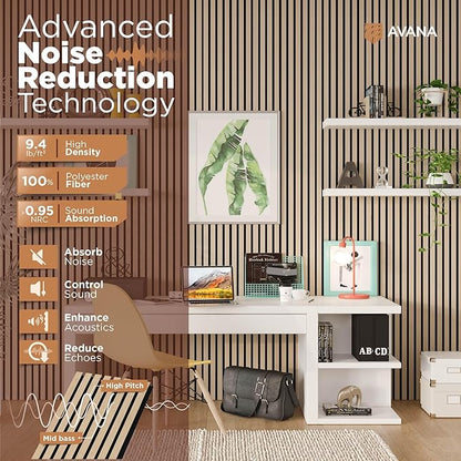 Avana Modern Acoustic Wood Wall Panels – 94.4 X 12.6 Inch White Oak Acoustic - Image 5