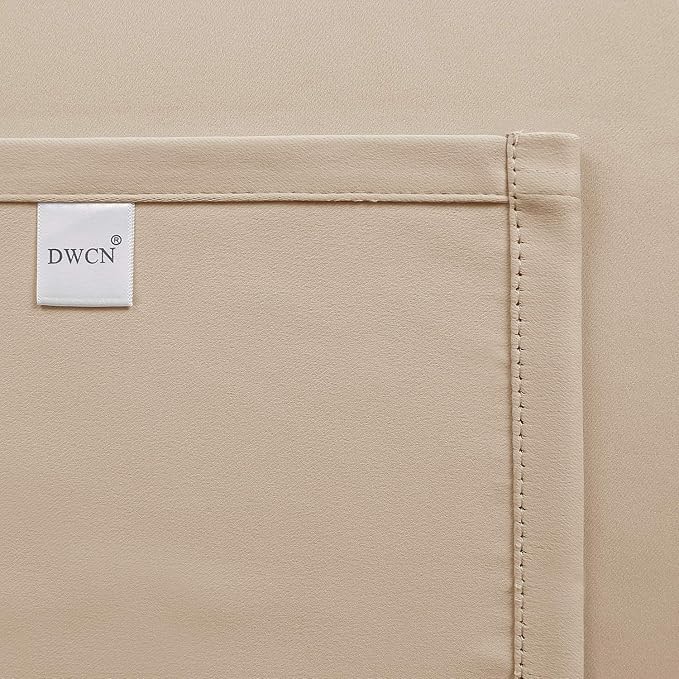 DWCN Beige Room Darkening Blackout Curtains, Thermal Light Blocking Drapes - Image 6