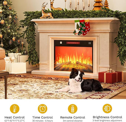DWVO 23 Inches Electric Fireplace Insert, Recessed Fireplace Heater - Image 4