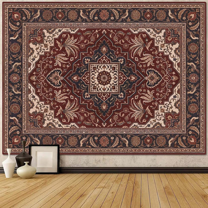 Accnicc Vintage Floral Tapestry Wall Hanging Hippie Indian Bohemian Mandala Tapestry Aesthetic Botanical Bird Red Small Tapestries for Mural Bedroom Living Room Dorm Decor 60 x 44 Inch