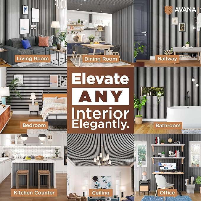 Avana Acoustic Wood Wall Panels – 94.4 x 12.6 Inch Gray Oak Acoustic Panels 2 - Image 3