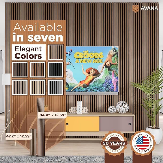 Avana Acoustic Wood Wall Panels – 94.4 x 12.6 Inch Smoke Walnut Acoustic Panels - Image 7