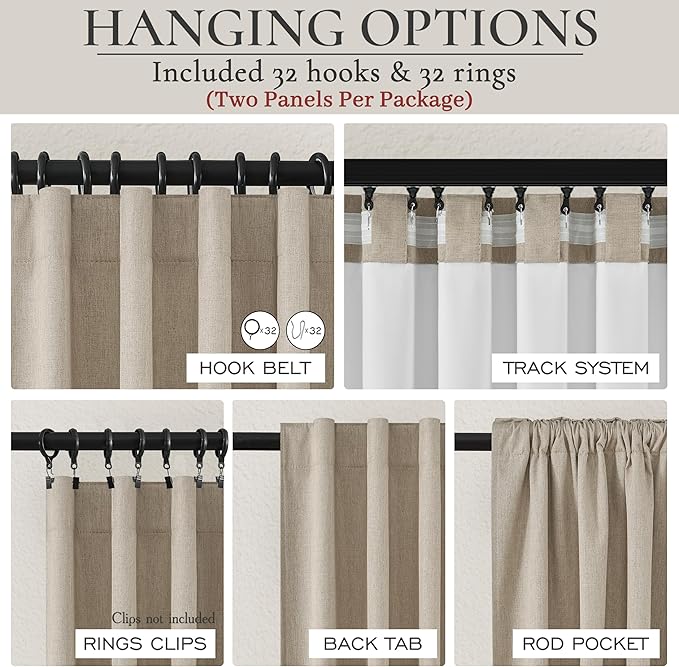 Grey Beige Short Small Window Room Darkening Curtains 54 Inches Long - Image 4