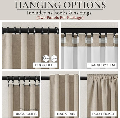 Grey Beige Short Small Window Room Darkening Curtains 54 Inches Long - Image 4